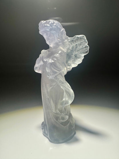 Fluorit Engel 8 cm – Pastell Schutzengel aus Naturstein