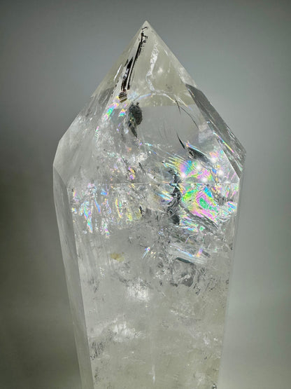 Wunderbare Bergkristall Spitze mit Regenbogen - 38cm, 5.39kg