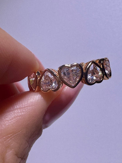 Herzring aus 925 Silber mit Moissanit-Herzen – 2.5 Mikron Roségold plattiert 💖