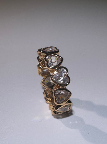 Herzring aus 925 Silber mit Moissanit-Herzen – 2.5 Mikron Roségold plattiert 💖