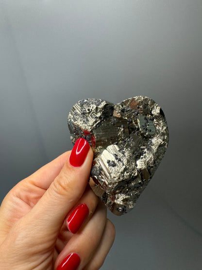 Pyrit Herz - 6.5x7.5cm, 313g