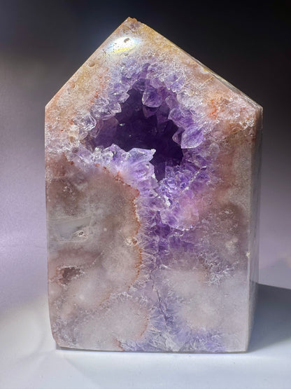 Pink Amethyst Kristall 12 cm, 744 g – beidseitig violett kristallisiert – aus Brasilien, Einzelstück 💜
