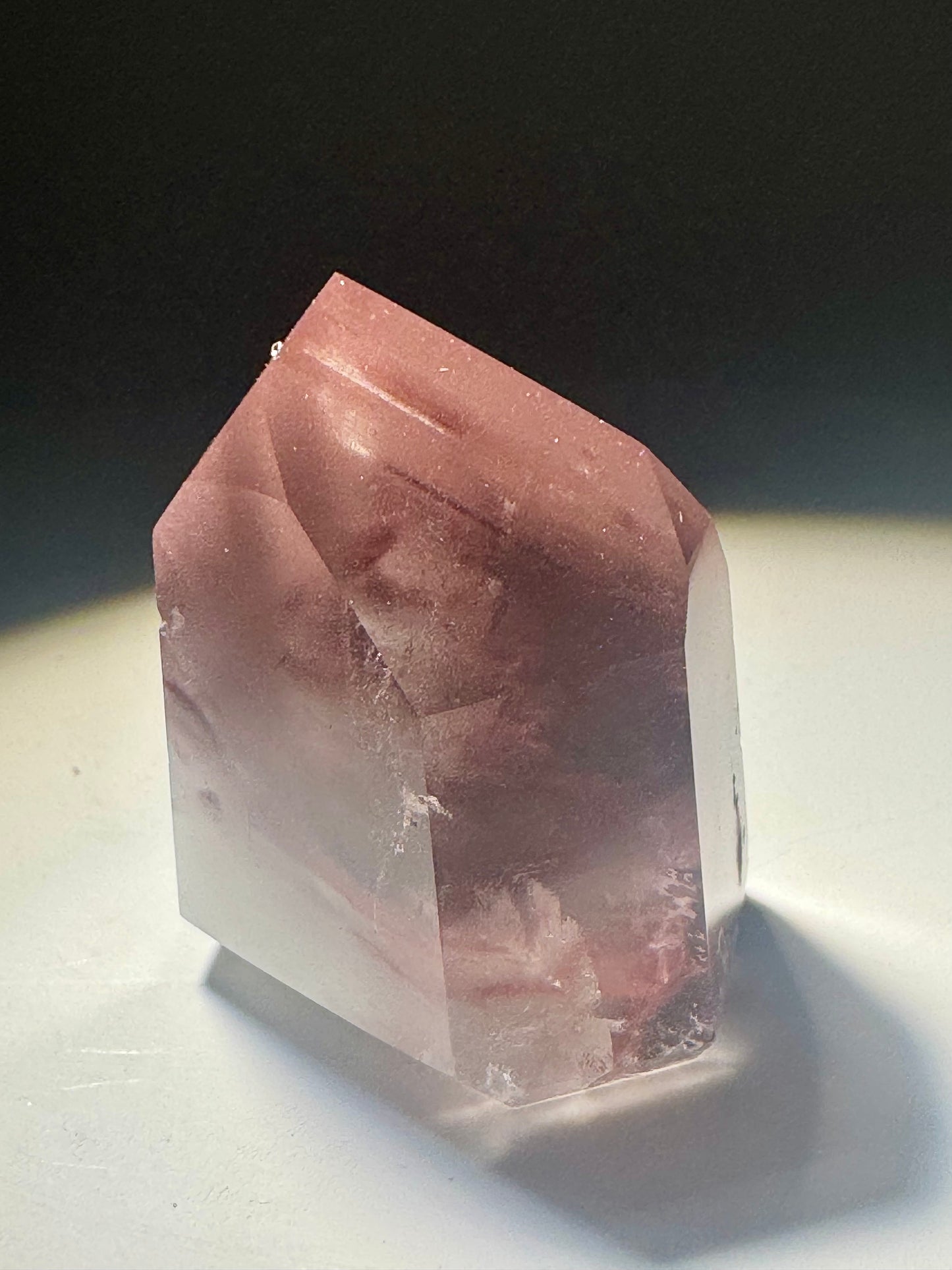 Pink Lithium Kristall mit Phantomen – 3.1 cm, extra Qualität, zartes Rosa, Edelstein aus Brasilien