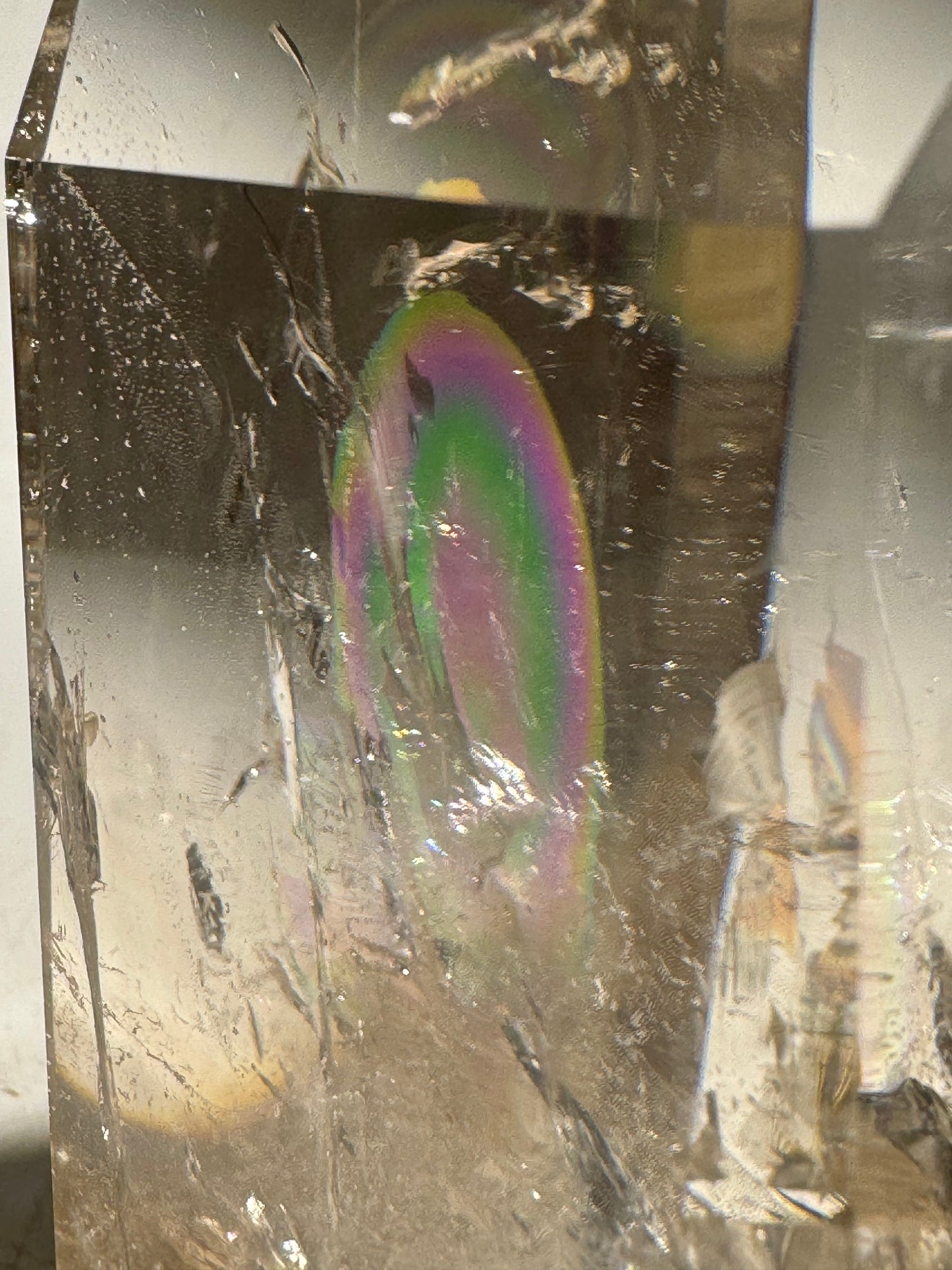 Light Smoky Lemurian Bergkristall · Champagner-Gold · 16,5 cm - 1.86kg ✨