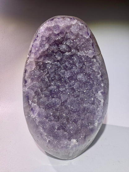 Sugary Rainbow Amethyst Druse Geode  – 14cm, 863g – aus Uruguay UNIQUE CRYSTALS Zürich