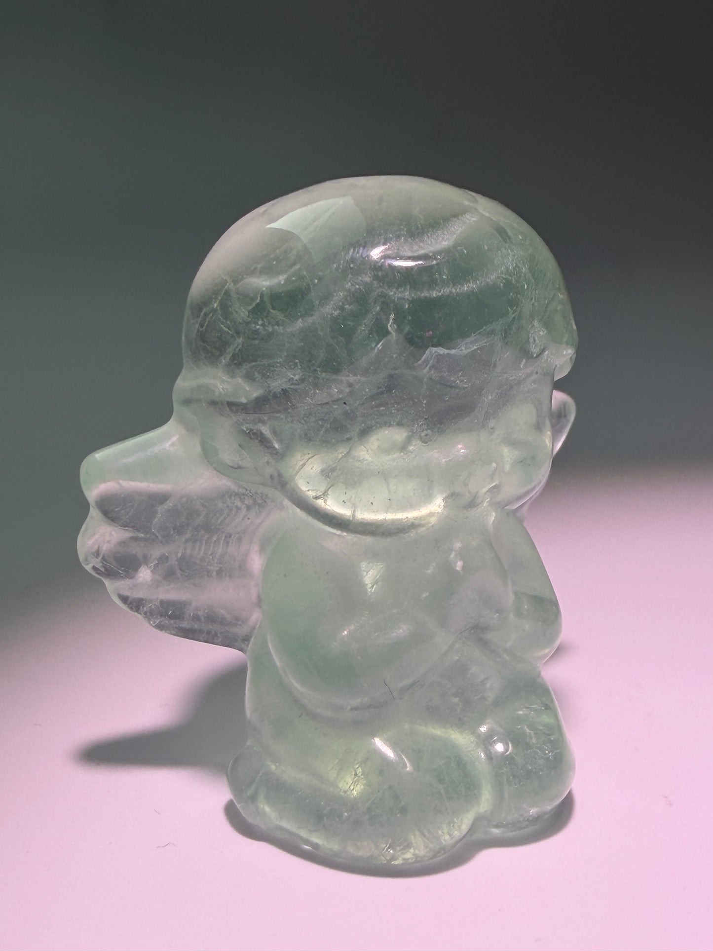 Fluorit-Engel 4 cm – Handgefertigter Schutzengel aus Naturstein