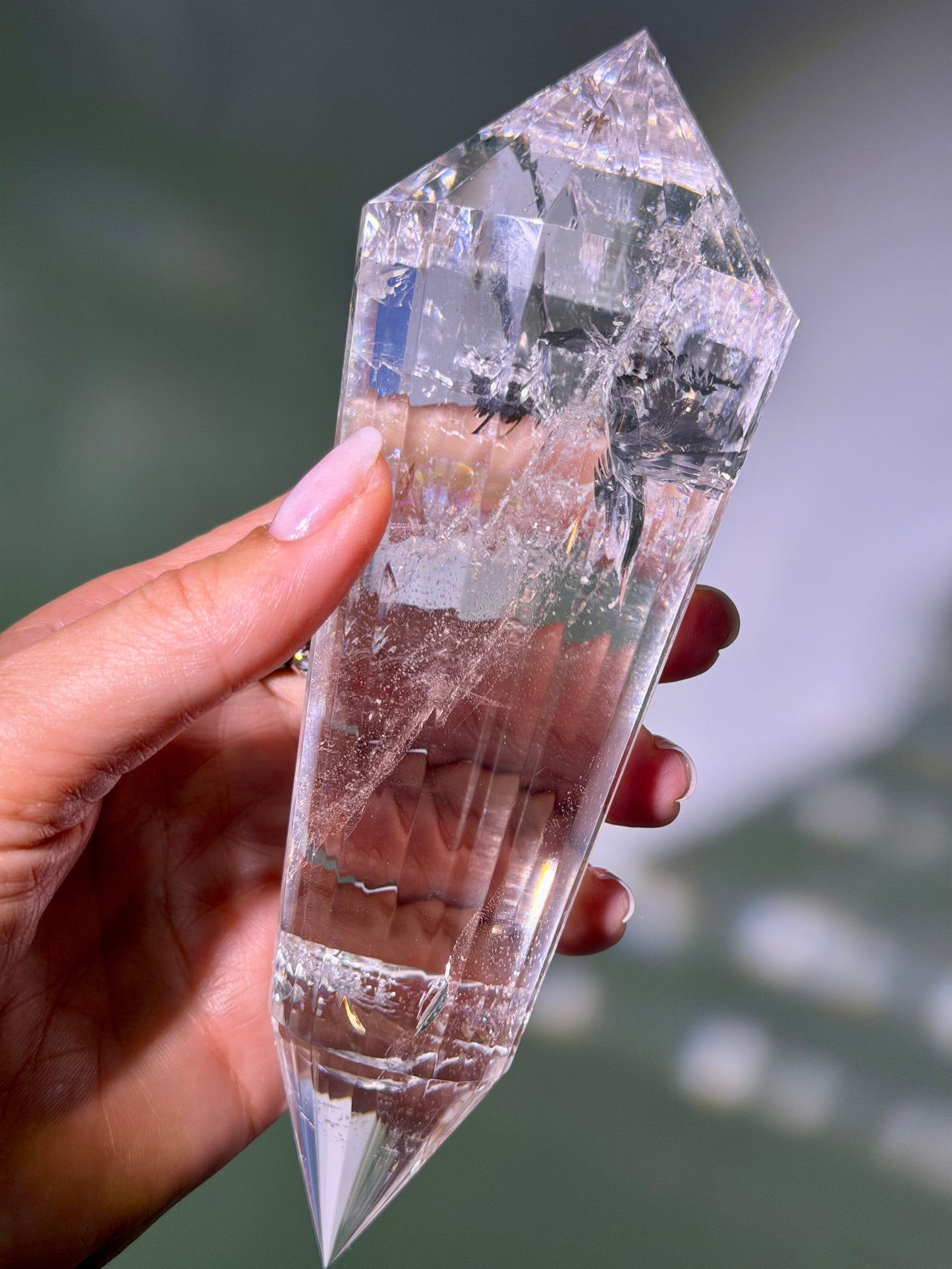Lemurian Bergkristall Vogel Cut – 12 oder 28 Facetten aus Brasilien