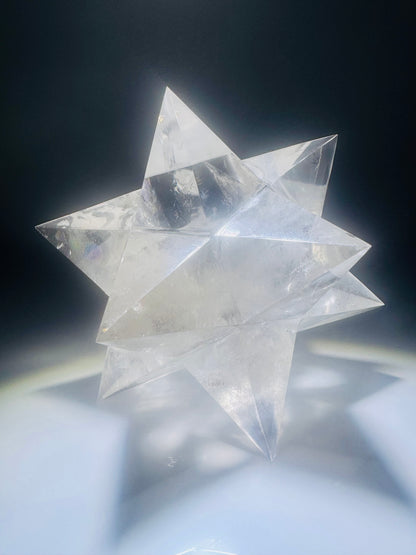 Exklusiver klarer Bergkristall Stern (Merkaba) – Sterntetraeder, Asteroid