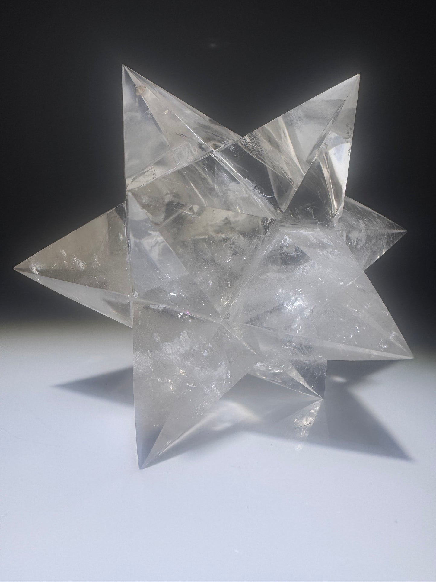 Exklusiver klarer Bergkristall Stern (Merkaba) – Sterntetraeder, Asteroid