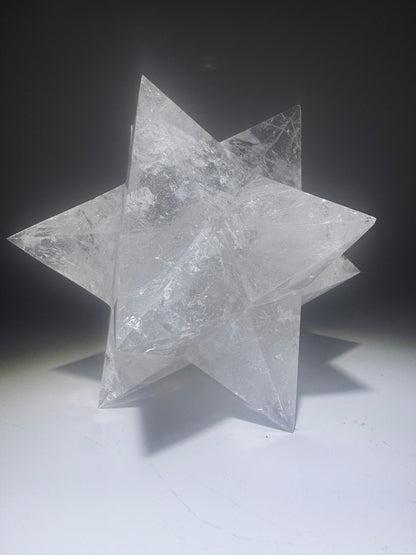 Merkaba Stern aus Bergkristall 743 g | Handgefertigt in Brasilien | Heilige Geometrie