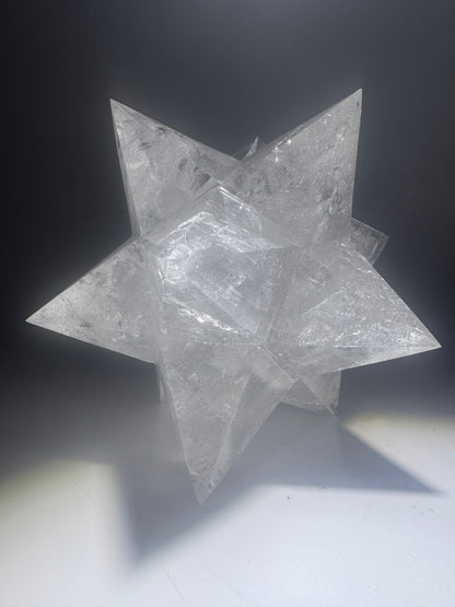 Merkaba Stern aus Bergkristall 743 g | Handgefertigt in Brasilien | Heilige Geometrie