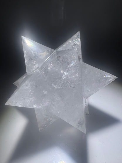 Merkaba Stern aus Bergkristall 743 g | Handgefertigt in Brasilien | Heilige Geometrie