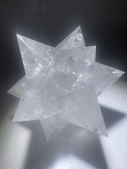 Merkaba Stern aus Bergkristall 743 g | Handgefertigt in Brasilien | Heilige Geometrie