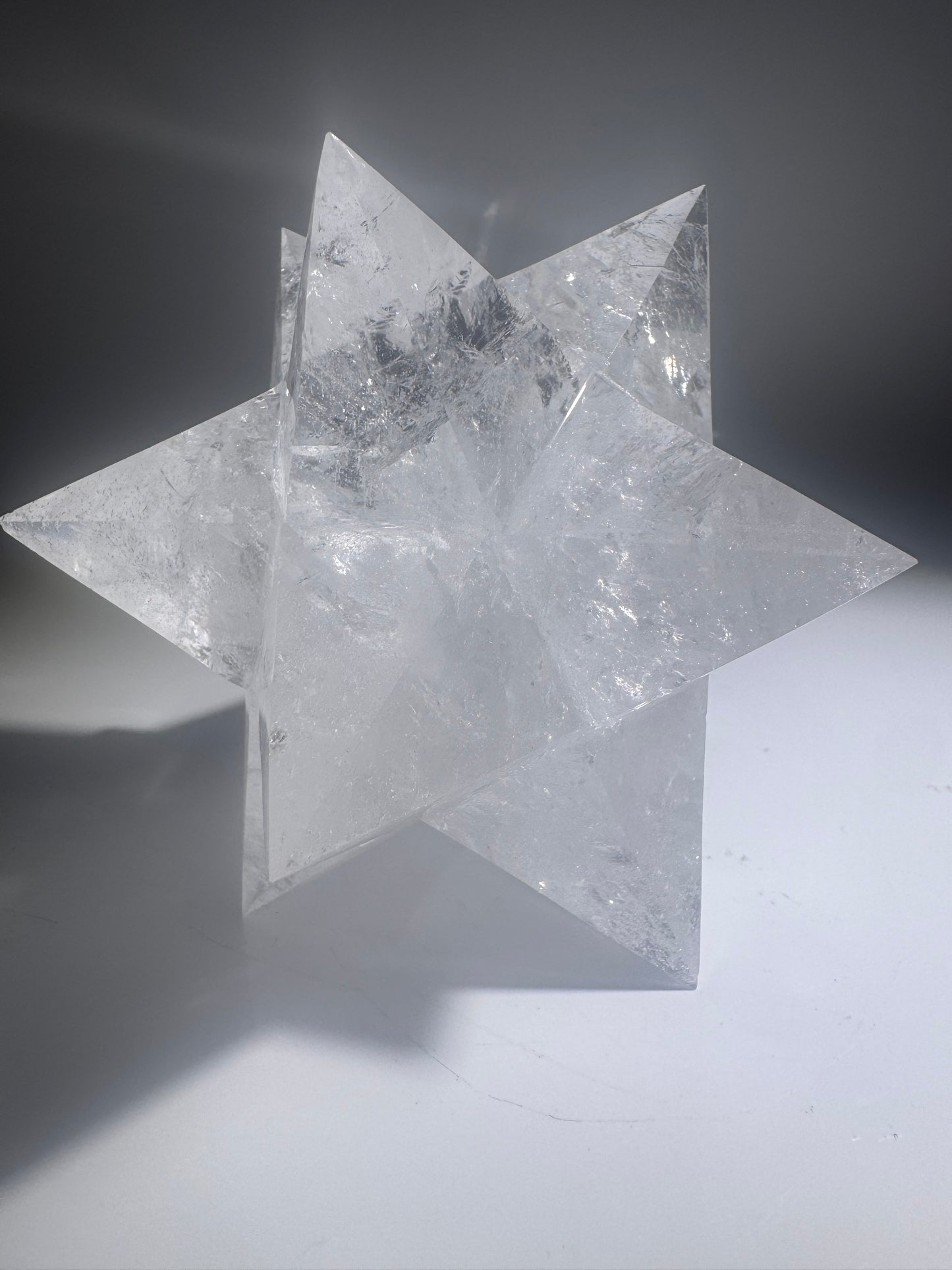 Merkaba Stern aus Bergkristall 743 g | Handgefertigt in Brasilien | Heilige Geometrie