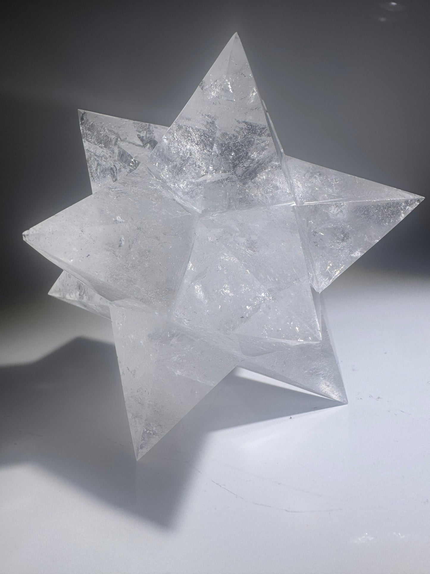 Merkaba Stern aus Bergkristall 743 g | Handgefertigt in Brasilien | Heilige Geometrie