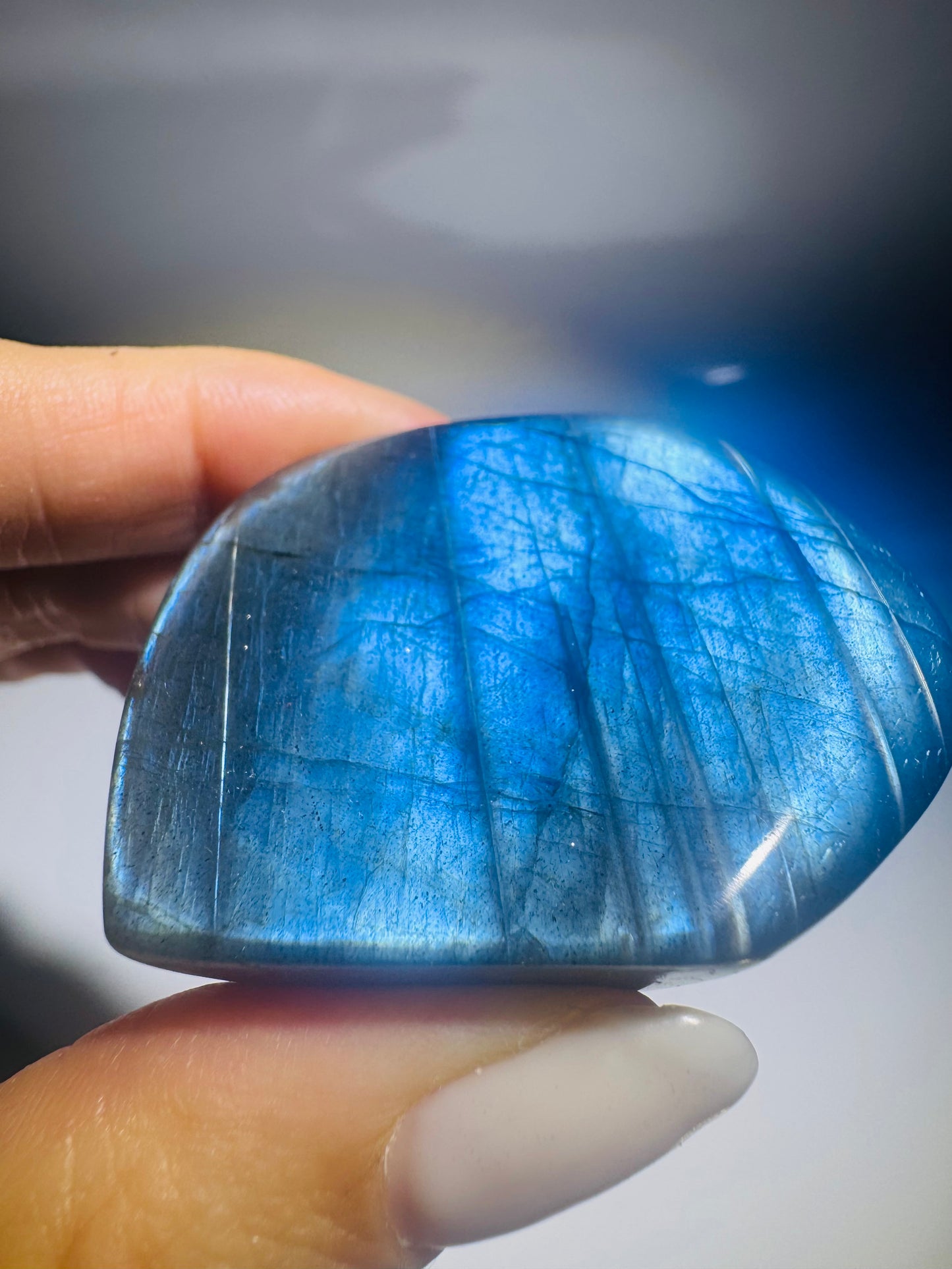 Labradorit-Freeform Pink-Blau | Seltene Rarität