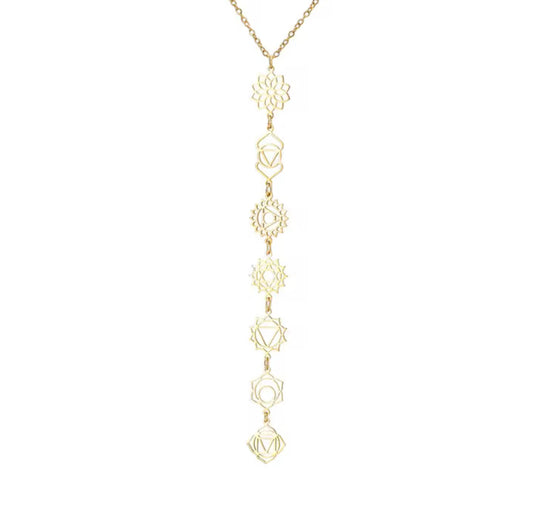 Karma Chakra Kette aus Edelstahl | 7 Chakren Energie Schmuck