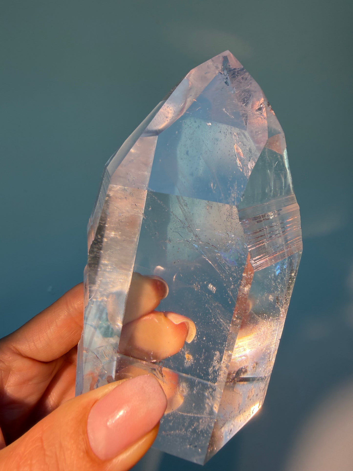 Cristal lemurien extra clair super qualité extra 14 cm, 541 g de Bahia, Brésil