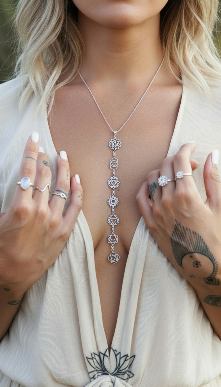 Karma Chakra Kette Edelstahl | 7 Chakren Energie & Balance