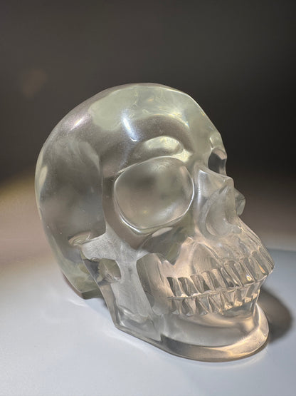 Transparenter Obsidian Totenkopf 12 cm – Kristallschädel – Handgeschnitzt 💀