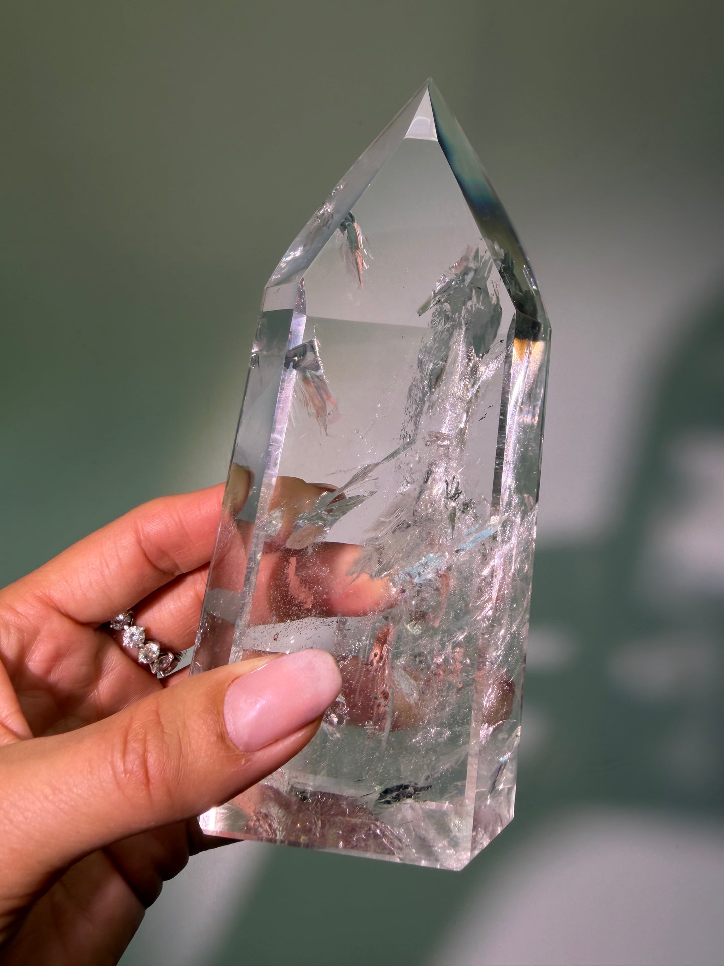 Extra clear Lemurian crystal 14 cm, 532 g – Bahia, Brazil