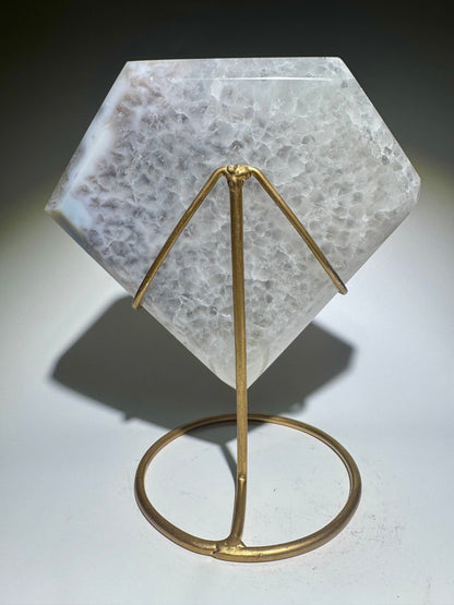 Wunderschöner Achat Diamant – 16 cm, 1.54 kg – Exklusive Edelstein-Skulptur in Diamantform 💎