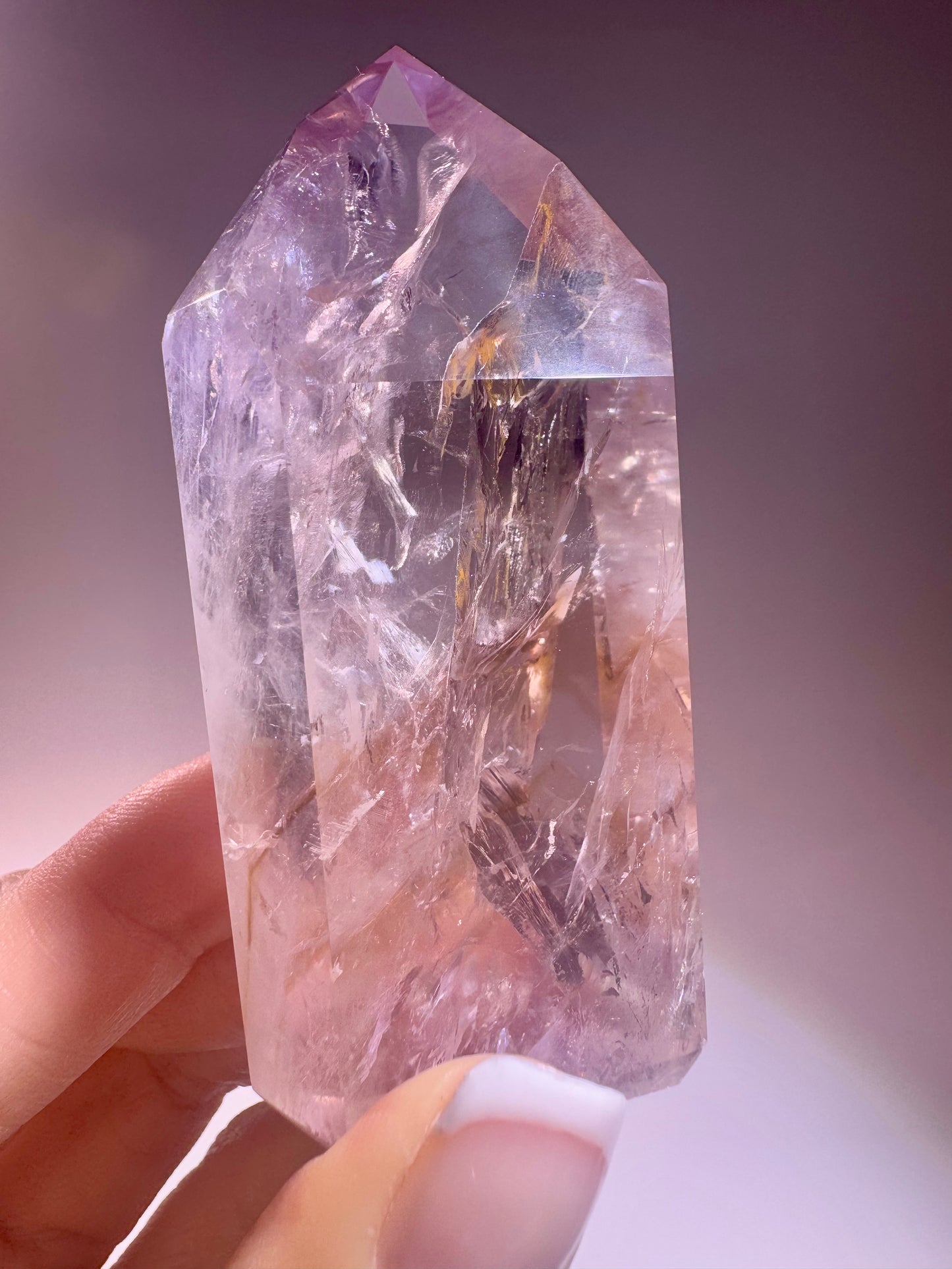 Ametrin-Phantom-Kristalle aus Brasilien – Museumsqualität mit Amethyst- & Citrin-Phantomen, fluoreszierend & ultra klar