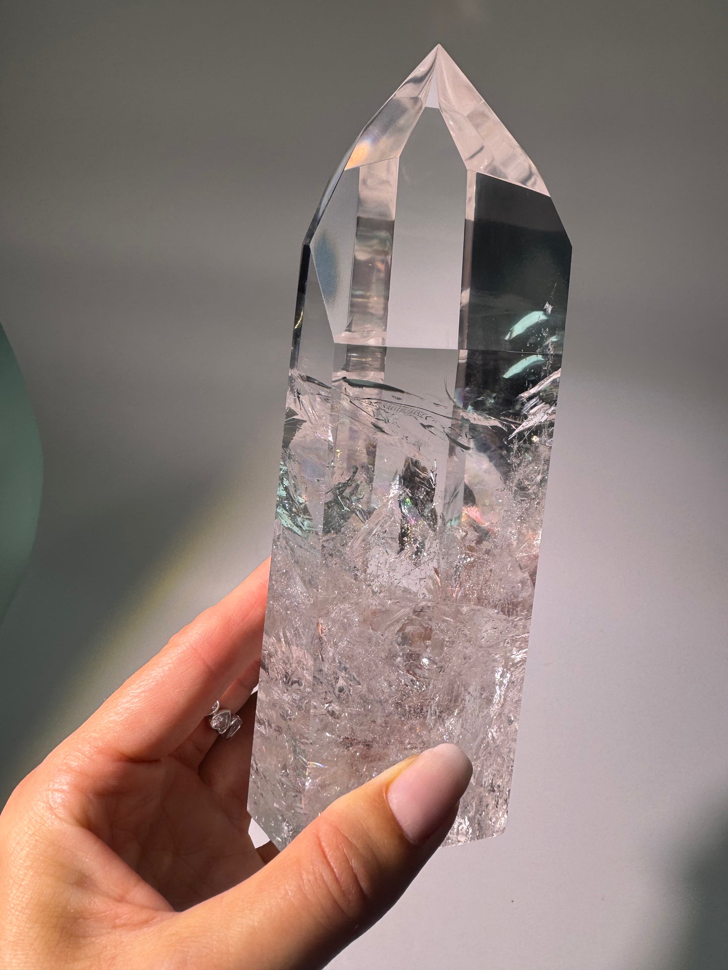 Lemurian Kristallspitze 16.7 cm · 700g – Extra klare Premiumqualität · Bahia