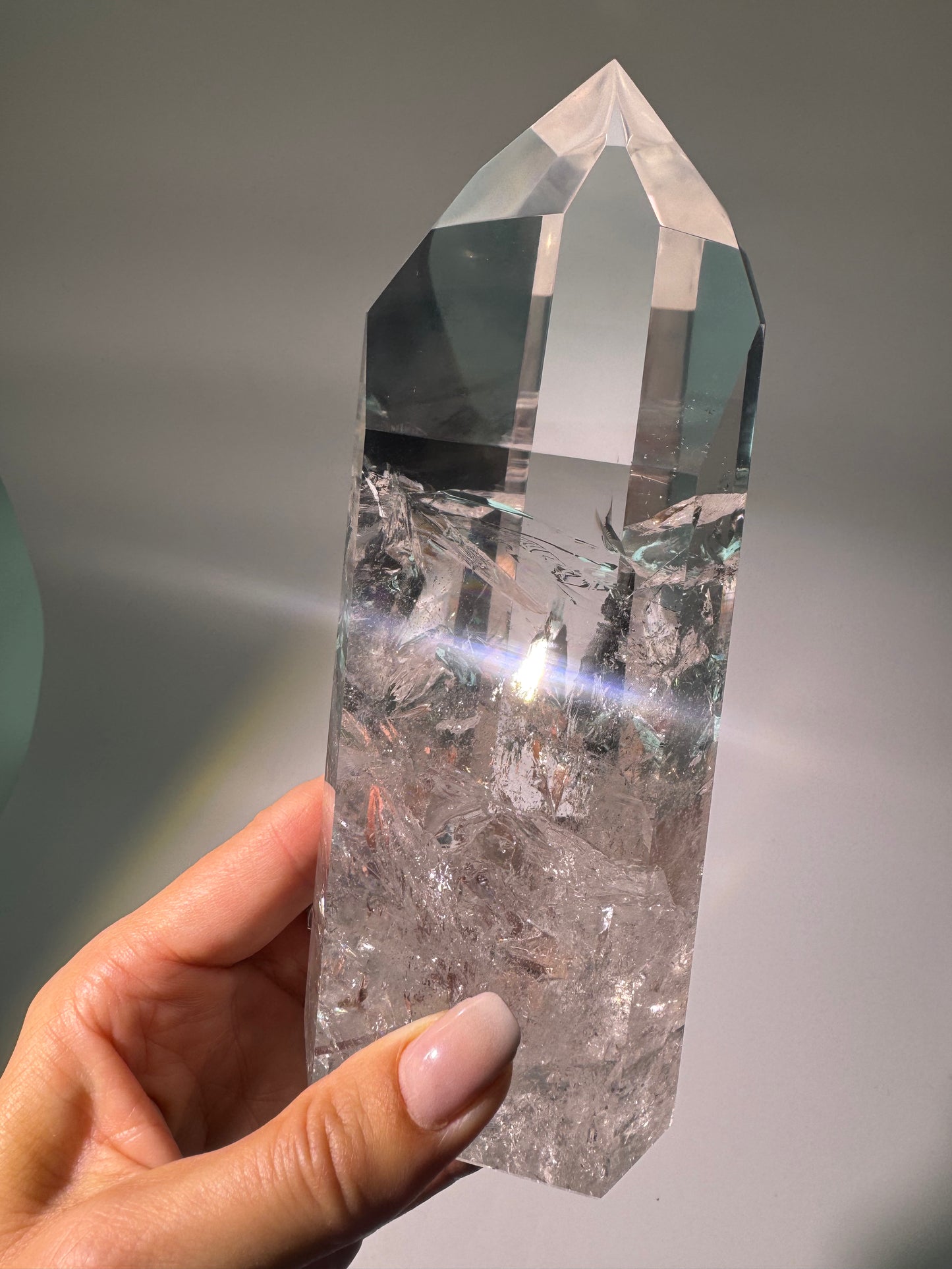 Lemurian Kristallspitze 16.7 cm · 700g – Extra klare Premiumqualität · Bahia