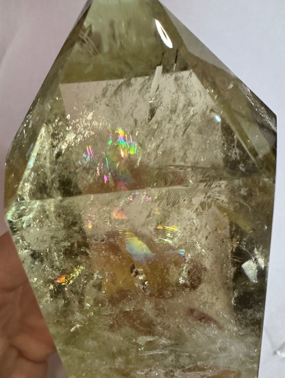 Citrin mit Phantomschichten und Regenbogen - 18.5cm, 970g