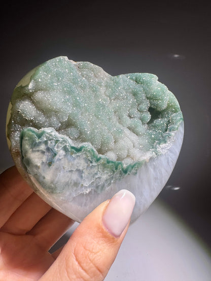 Améthyste arc-en-ciel sucrée double cristallisation - 11 cm, 495 g