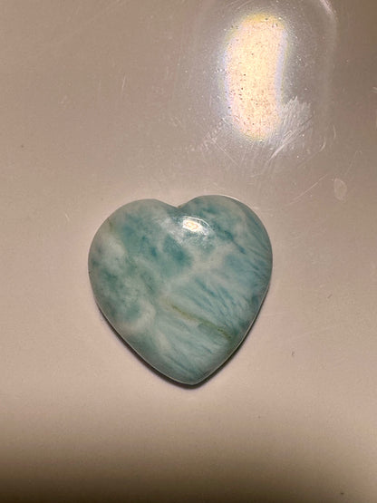Larimar Herzstein 1,6 cm handgeschliffen – Edelsteinherz kaufen