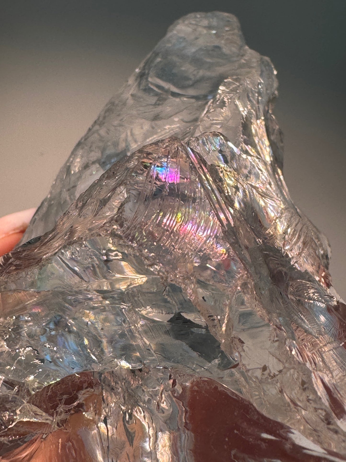 Azeztulite Crystal approx. 10 x 7 cm - Divine Energy & Rainbow in Purity