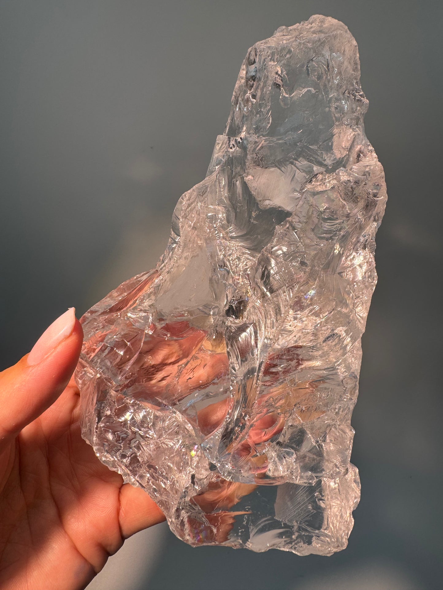 Azeztulite Crystal approx. 10 x 7 cm - Divine Energy & Rainbow in Purity
