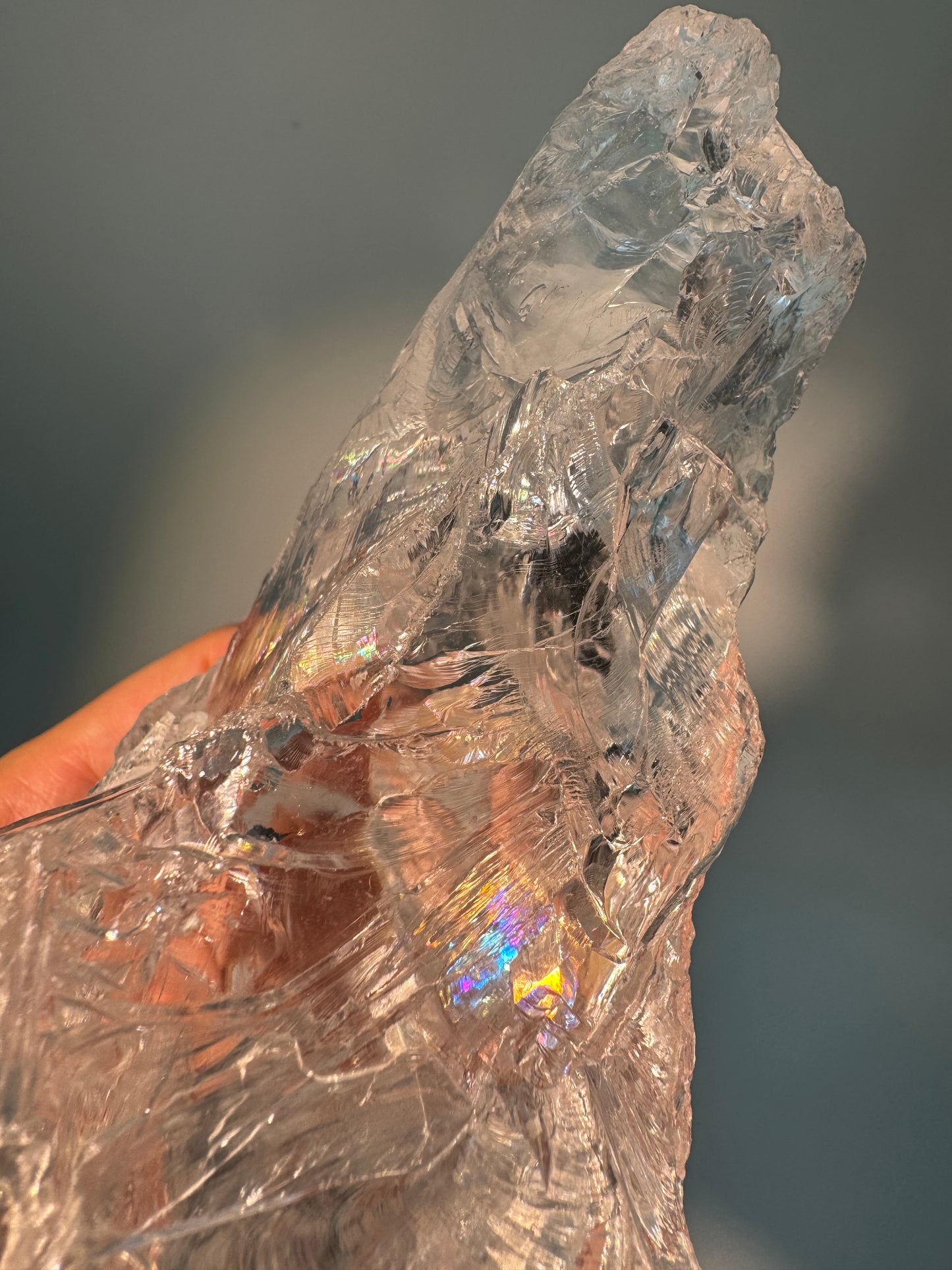 Azeztulite Crystal approx. 10 x 7 cm - Divine Energy & Rainbow in Purity