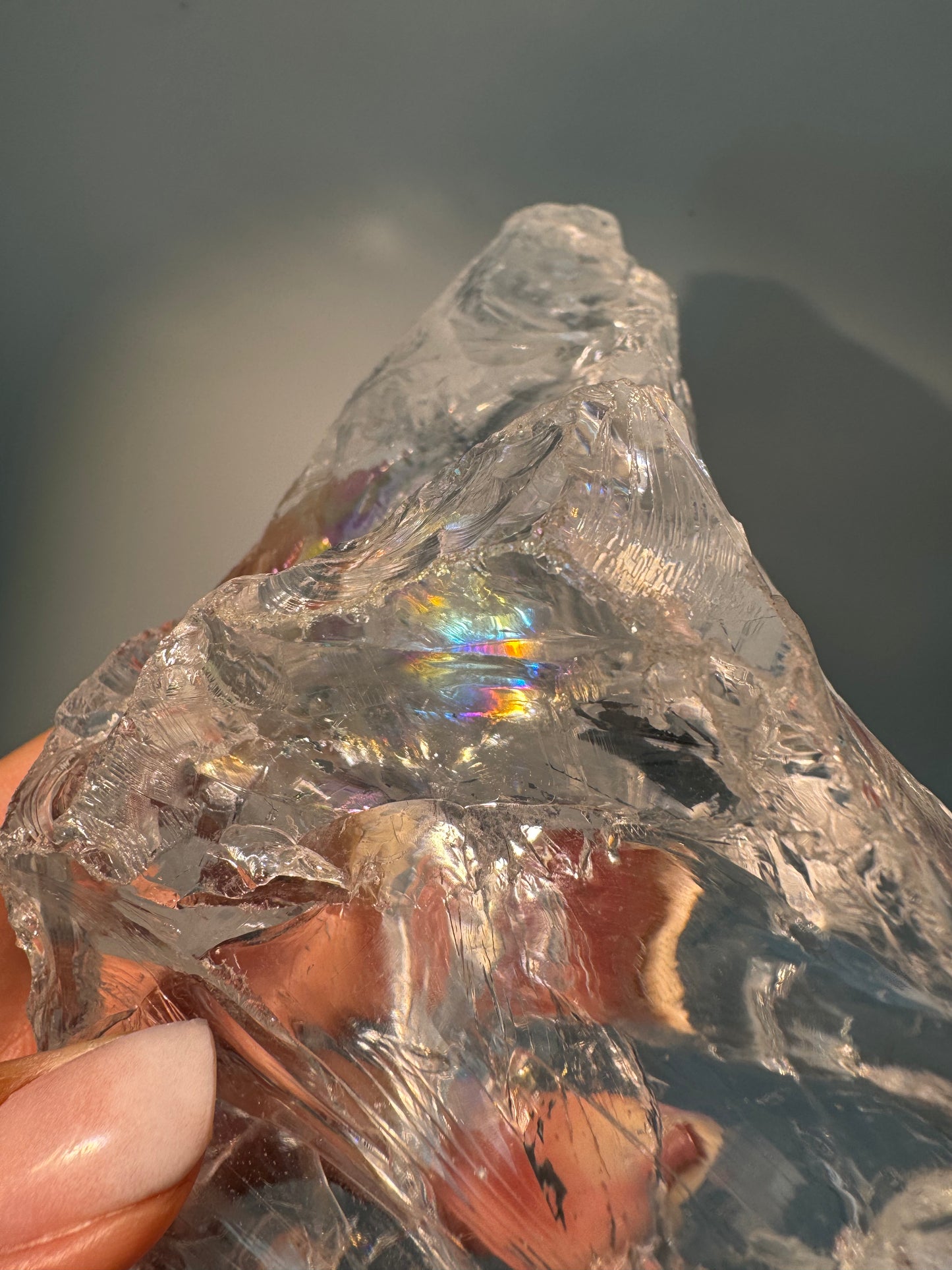 Azeztulite Crystal approx. 10 x 7 cm - Divine Energy & Rainbow in Purity