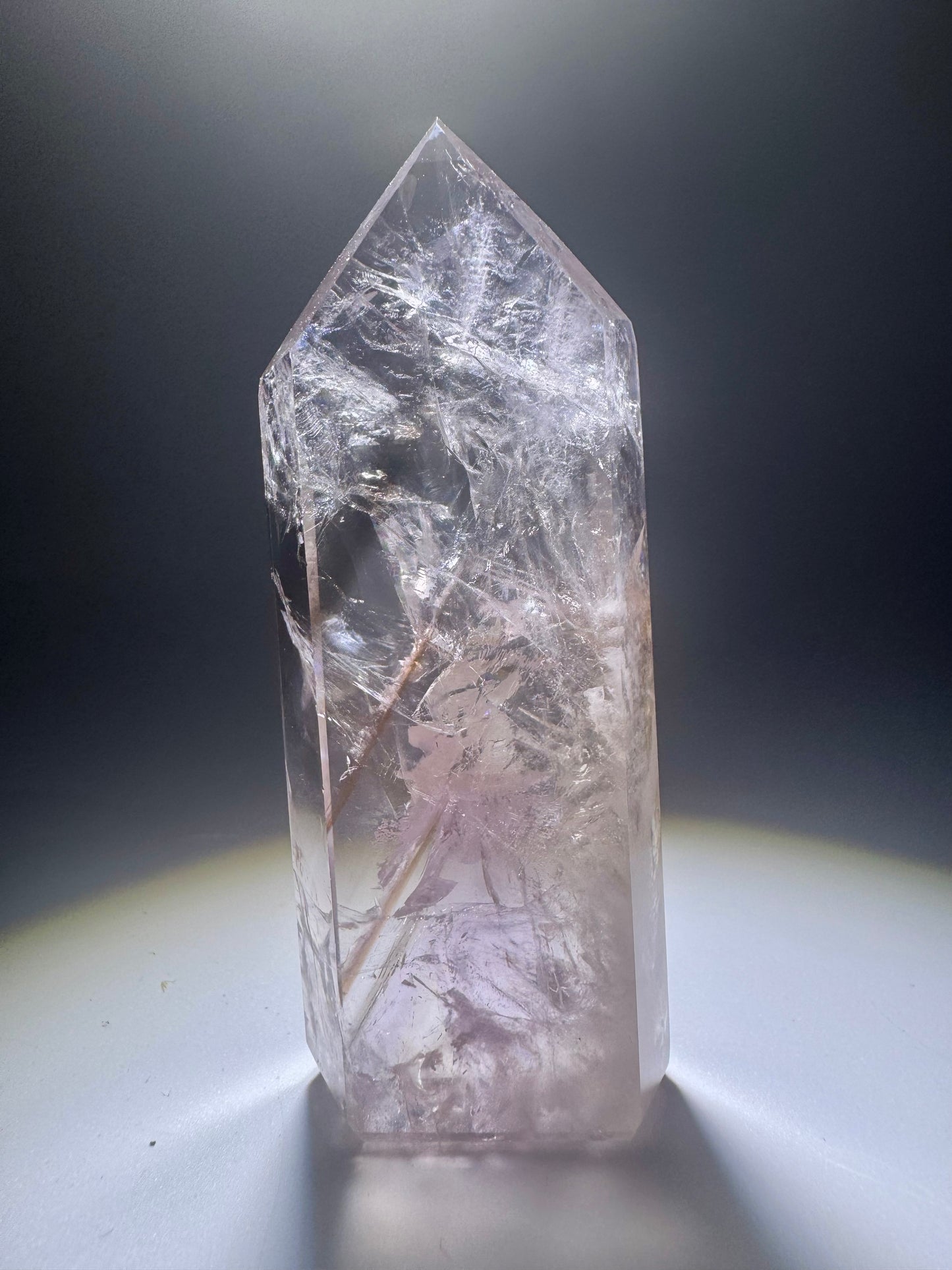 Fluoreszierende Ametrin-Phantomspitze aus Brasilien – 8,1 cm Kristall mit UV-Effekt, Regenbogen & 81 g