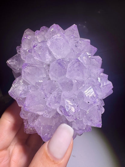 Amethystblüte 10,4 cm Uruguay – Fliederfarben, Premium Stalaktit Kristall