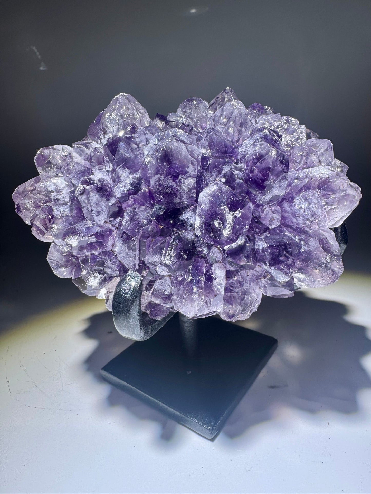 Amethystblüte 10,5 cm Uruguay – tiefviolette klare Kristalle