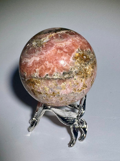 Traumhafte Rhodochrosit Kugel mit intensivem Farbverlauf ✨ 💕 - 4.1cm