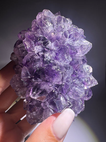 Amethystblüte 10,5 cm Uruguay – tiefviolette klare Kristalle