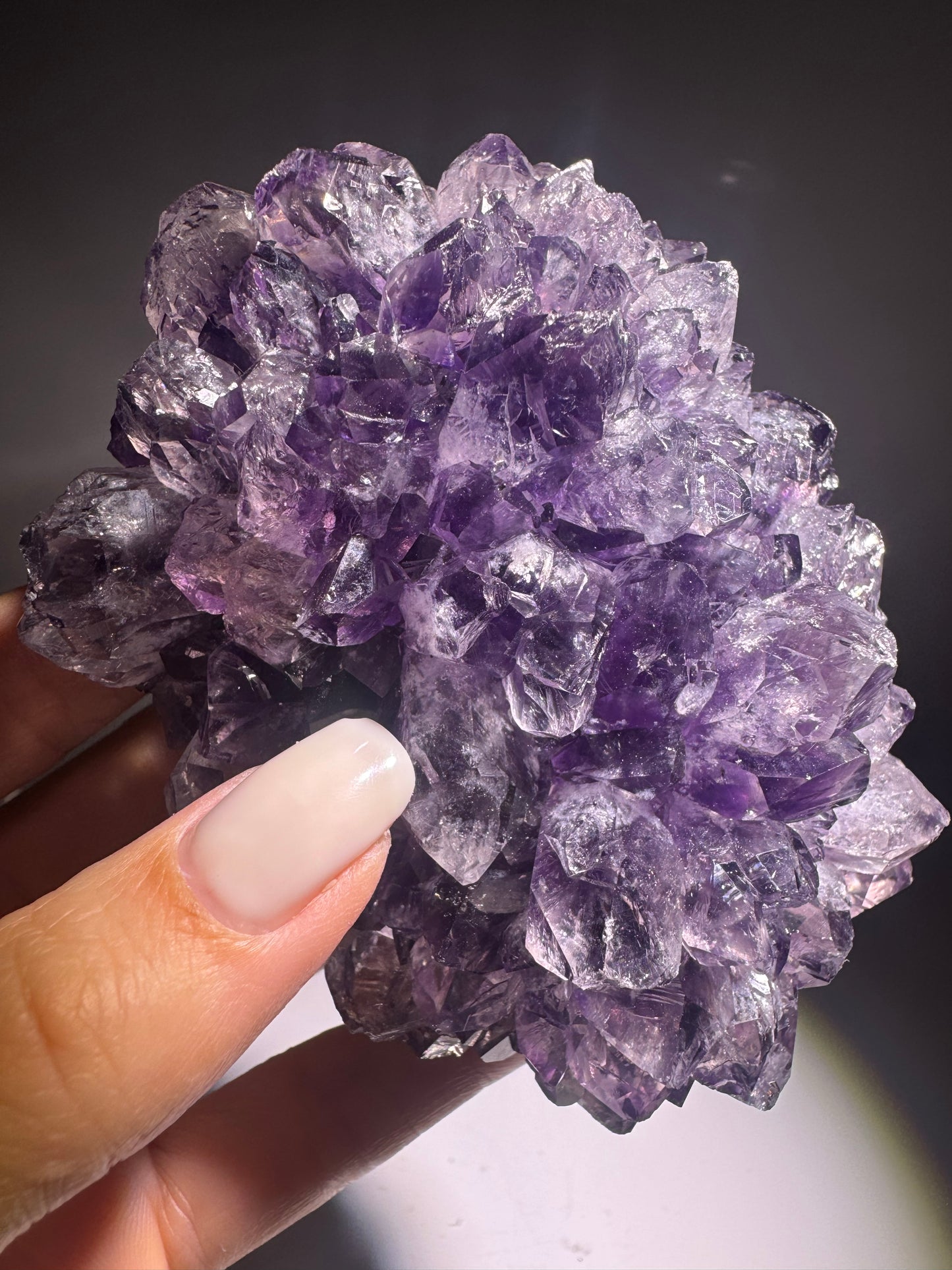 Amethystblüte 10,5 cm Uruguay – tiefviolette klare Kristalle