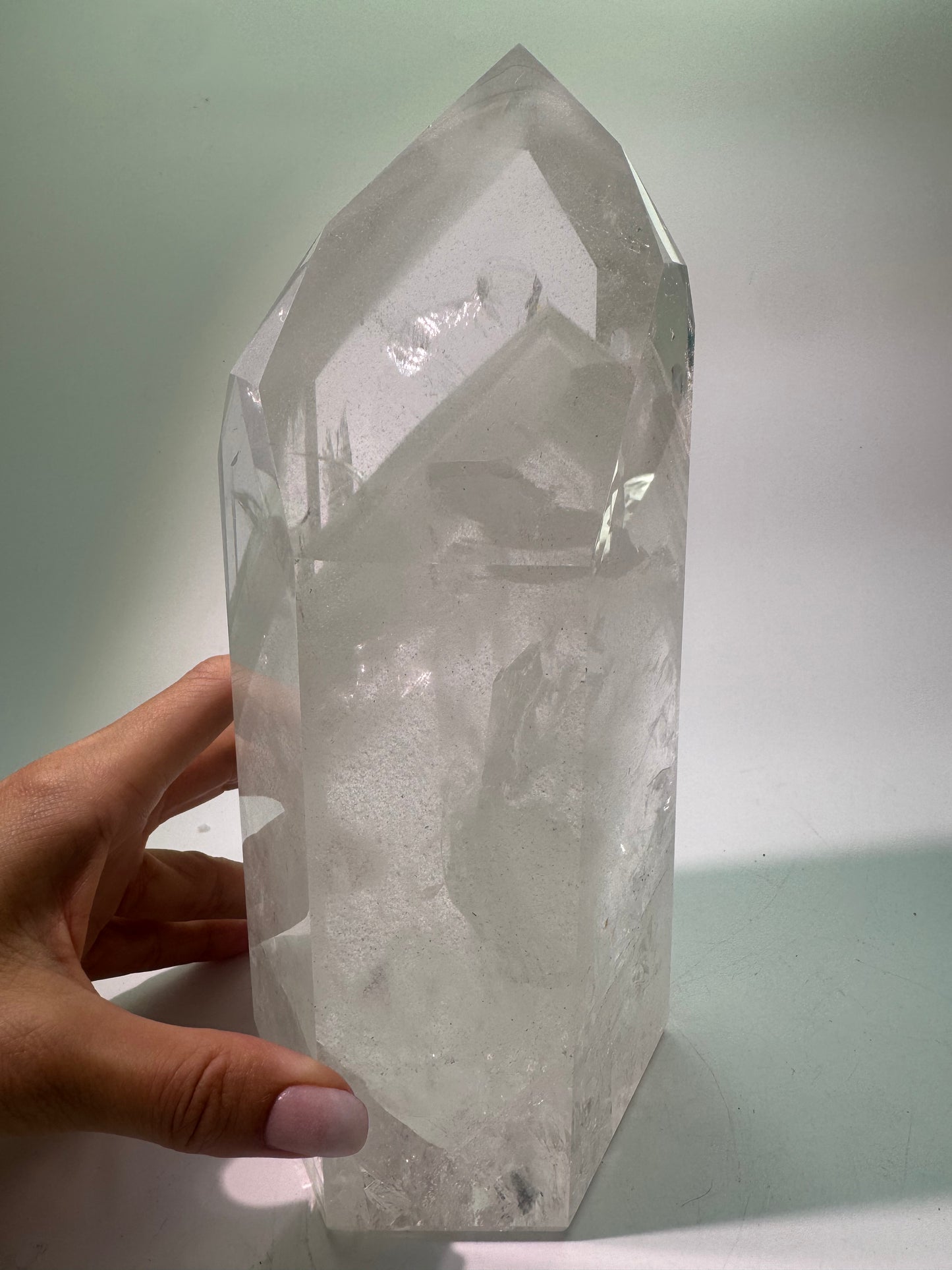 XL Phantom Bergkristallspitze 3,02 kg – 23 cm klarer Quarz aus Brasilien