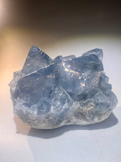 Celestin Stufe aus Madagaskar 💎 Klar & funkelnd – extra grosse Kristallspitzen ✨ Museumsqualität 7.5cm