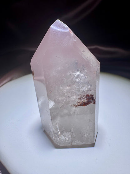 Grosse rosa Lithium Kristall Spitze mit Phantom 💖 - 5.5cm, 57g