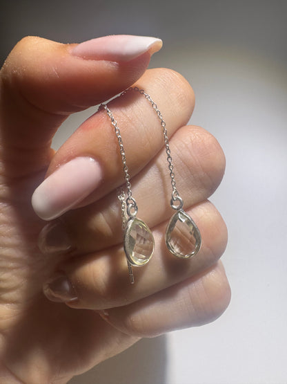 Prasiolith-Ohrringe (grüner Amethyst) 925 Silber – Extraklar, 1A-Qualität, Elegant & Edel