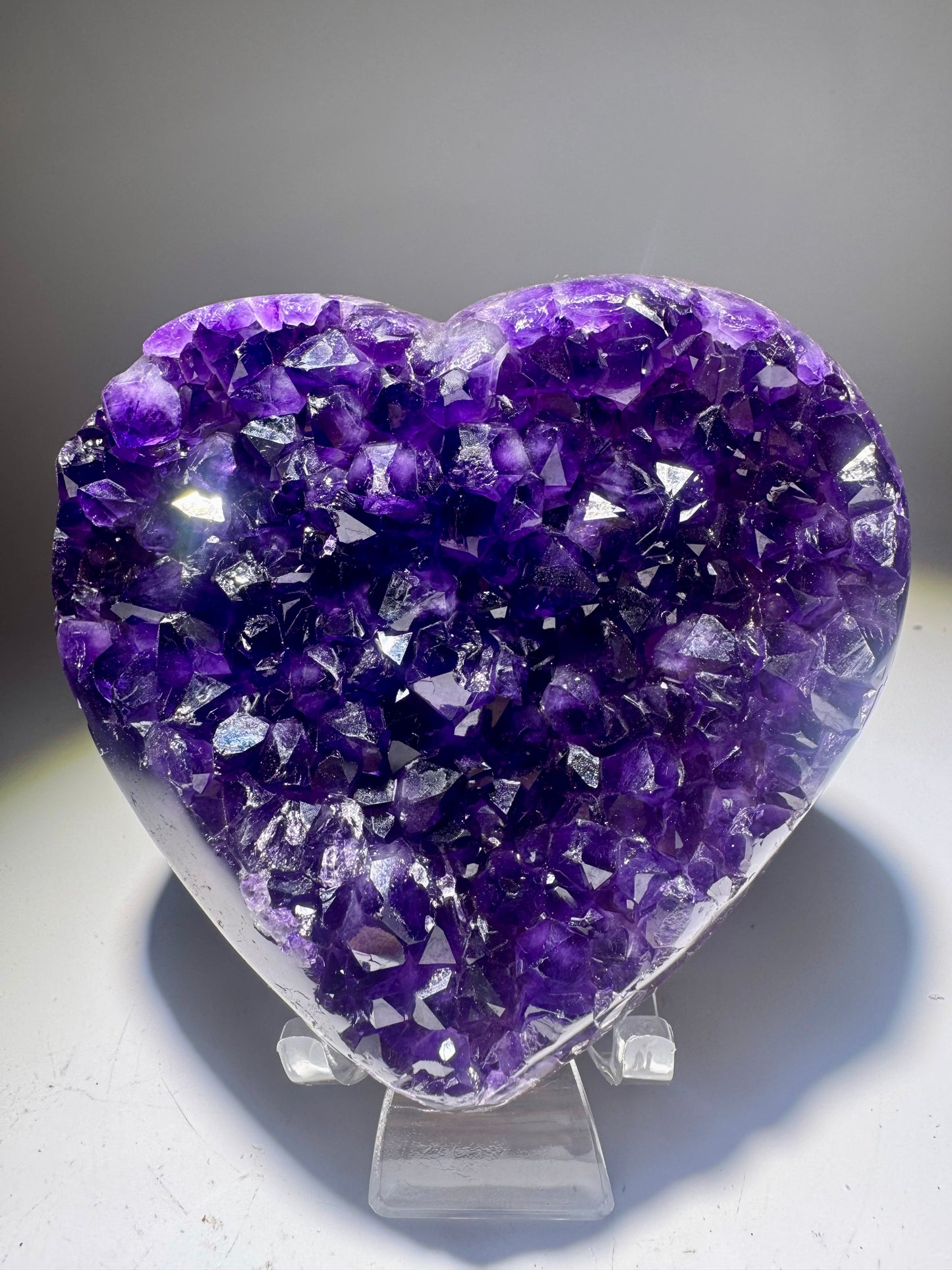 Premium Amethyst Herz 10,2 cm – 593 g – Traumstück aus Uruguay 💜