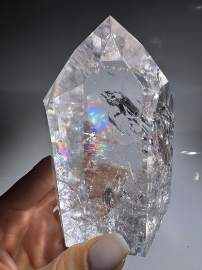 Lemurian Bergkristallspitze 9,7 cm – 460 g 🌈 Extra klare Premiumqualität