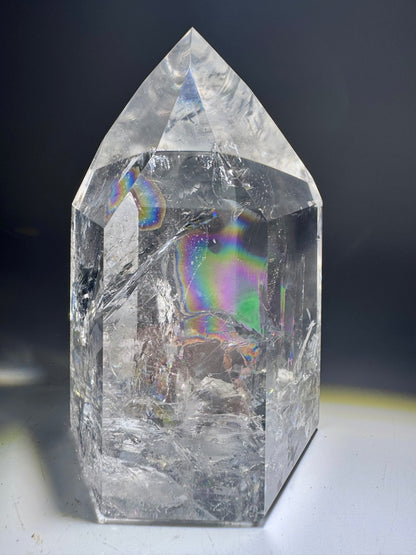 Lemurian Bergkristallspitze 9,7 cm – 460 g 🌈 Extra klare Premiumqualität