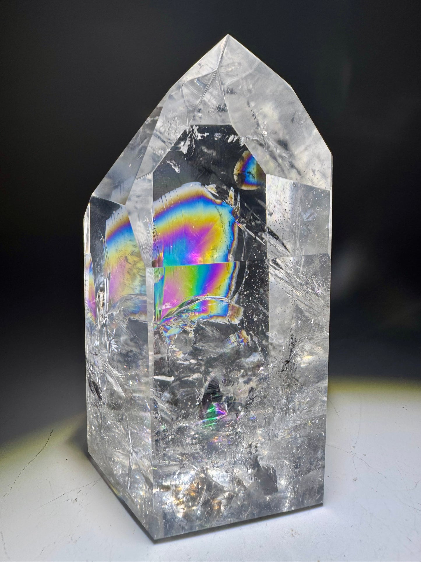 Lemurian Bergkristallspitze 9,7 cm – 460 g 🌈 Extra klare Premiumqualität